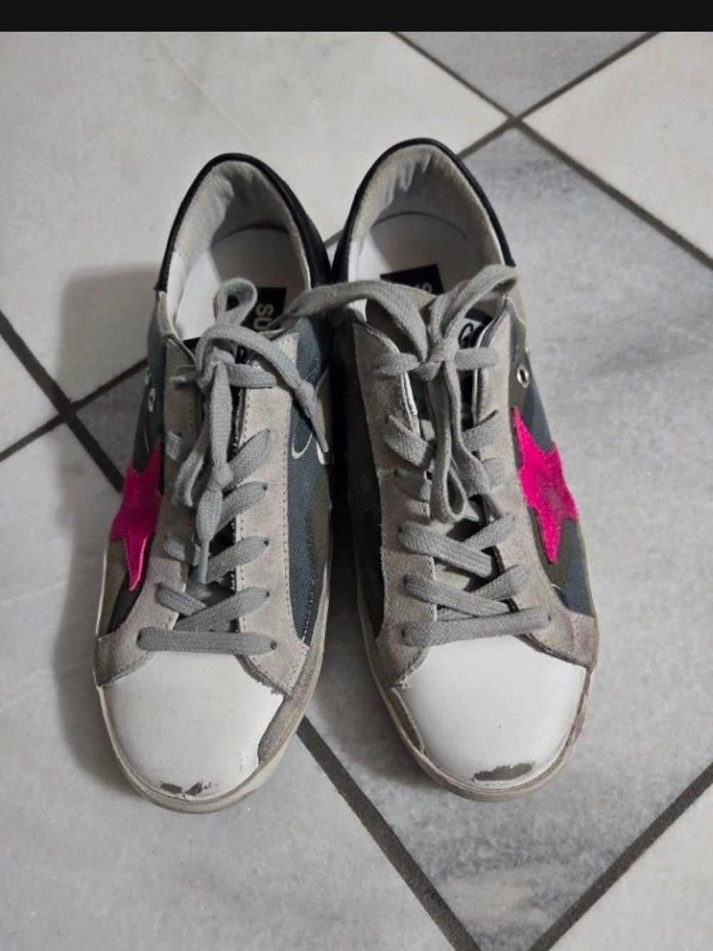 Golden Goose Camo Pink Superstar Sneakers